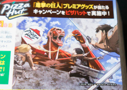 muertosiro:  shitdisco:  attack on pizza hut  it legit just looks like they’re trying to stop the colossal titan from eating all the pizza guys let him eat pizza 