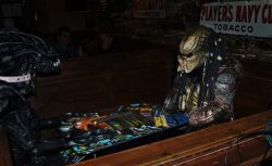 dorkly:  Alien vs. Predator: Arcade Edition Two enter, one leaves (after paying the bar tab).