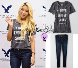 kworldstyle:  Nephy R. yet again sent us an amazing tip! On 150828, the American Eagle Outfitters Pangyo Store Opening  took place. Quite a handful of K-pop celebrities attended the event  wearing clothing from American Eagle Outfitters (it would actually