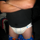 dlboyoc:  urban-otter:  Mid morning diaper check in a store room at work. Feels like it should last until after lunch, although it will be very wet and probably messy by then.  Is it obvious I’m a diaper cub?  I love that this guy wears full time includin