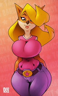 dadko: I didn’t really need an excuse to draw Tawna Bandicoot with her new design, but @nitrodraws was a pretty good one. ;) Habby boyday! (Why did this have to be a PS4 exclusive?) 