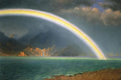 Albert Bierstadt. Rainbow Over Jenny Lake, Wyoming.Â 1870s? 