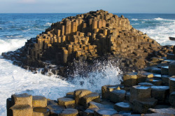 Mythical land (the Giant’s Causeway in Northern Ireland, a mysterious formation of seemingly sculpted basalt blocks)
