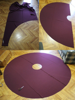 thecarvingwitch:  crafts-chicks-and-cats:  Making the burgundy dress. Design, patterns and sewing made by me. The dress is renaissance inspired, with some personal modifications. The whole dress was hand sewn, including the hems. More pictures of it and