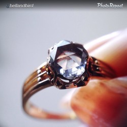 diamondsinthelibrary:  What a beauty. Via @bellandbird: “A close up of Victorian Rose Cut Diamond Facets #bellandbird” #jewelry #antiquejewelry @PhotoRepost_app 