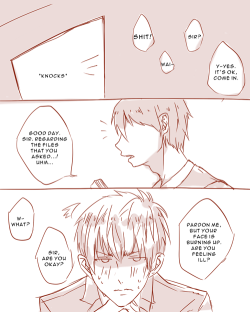 polyvinylmonster:   A prompt request for shino-cchi ＼(ﾟｰﾟ＼) I really can’t wait to read it! You’re probably busy with your other fics so let me motivate you with this  ヽ(∀゜ )人( ゜∀)ノ  Btw that’s just regular Aoba, not Sly.
