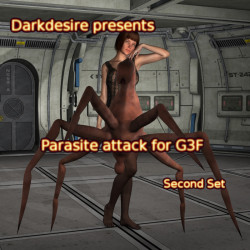 DarkDesire is here with more parasite attack poses for G3F!  This is the second set in the parasite attack series for G3F.  Come and get 14 carefully poses for Genesis 3 Female and Serpatha 021. Compatible with Daz Studio 4.8 and up! Parasite Attack For