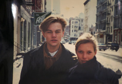 lilianehudecova:  i have seen this picture everywhere on this website but never in full res. so here is the fabulous picture of kate moss and leonardo dicaprio in NEW YORK CITY before entering Larry Clark’s art show. i believe it was taken by Clark