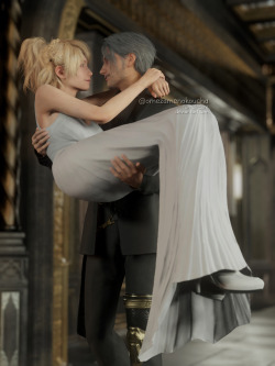 omezamenokoucha:  Noctis and Lunafreya from Final Fantasy XV © Square EnixFanart only. No copyright infringement intended.Do not steal, edit, or make any profit with this render, please.(#^^#)CREDITSModels belong to Square EnixPosed in XNA Posing Studio