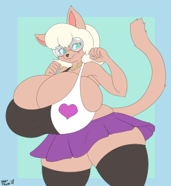 vantarts: Commission for Eskarin I changed their mouse girl into a cat girl~   I had a lot of fun drawing her~! 