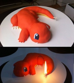 kingatticus:  fantomeheart:  The only acceptable birthday cake  Nothing says “celebrate a year of not dying” like blowing out the flame on a salamander that will die without its fire.  my birthday is in 3 days, I can&rsquo;t leave my teens without