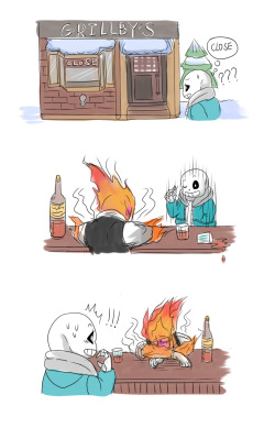 mooncatyao:   when  grillby is sick…  sans takes care of him~&lt;3 part1: when sans is sick… grillby takes care of him~&lt;3  