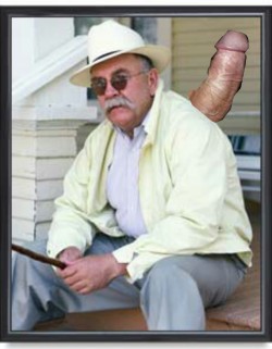 Well how bout that? Wilfred Brimley has a hot dong growing out of his fuckin&rsquo; back. Great dong, Wilfred!