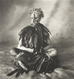 cavetocanvas: Irving Penn, Sitting Man with Pink Face, New Guinea, 1970, printed March 1979