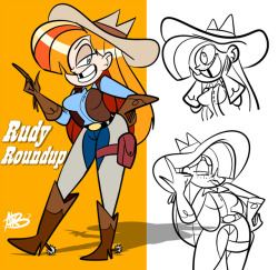 akbdrawsstuff:   Folks, Meet Rudy Roundup by AKB-DrawsStuff  Allowed me to introduce you to a NEW OC of mine and boy she’s very different than the rest of my OCs I have. Her name is Rudy Roundup the adventure/critter lover, villain stopping deputy