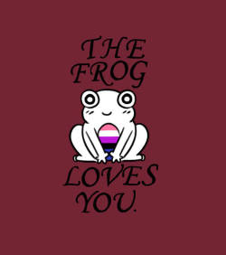 thatgirlyounotknow:  Pride Frog Loves You 