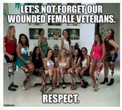 docsgeneralamusements:  southernraisedmarinecorpsmade:  Just gonna say this is actually the first picture I’ve actually seen of wounded female veterans. Now that I think about it they are (in my eyes at least) hugely forgotten. Some female service members