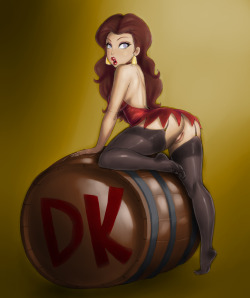 soubriquetrouge:  DK stopped chasing that ass down to horde bananas? Whatever….Original lines/shading by LM! Fullsize on my dA