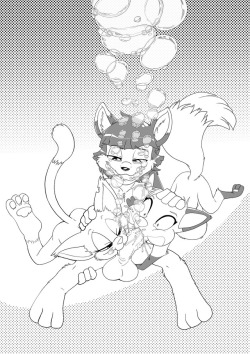 Commission For Kenji waters of his Kenji and Rita the Fox and Rita the Cat  Patreon    Ko-Fi    Tumblr   Inkbunny    Furaffinity
