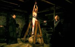 medievalbondage:  Torture with floggers and wooden pony
