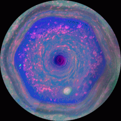 rhamphotheca:  Cassini spacecraft obtains best views of Saturn hexagon NASA’s Cassini spacecraft has obtained the highest-resolution movie yet of a unique six-sided jet stream, known as the hexagon, around Saturn’s north pole.  This is the first hexagon