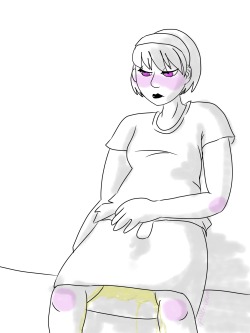 pissterchum:  Request: Rose peeing herself. Tried a quicker style…not as happy with it though. I’ll have to play around some more. 