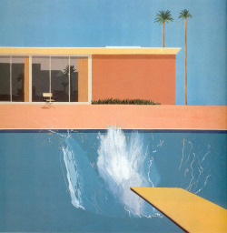 artmastered:  David Hockney, A Bigger Splash, 1967 This has to be one of my favourite pieces of British art. A Bigger Splash was painted whilst Hockney was staying in California between 1964 to 1968. He regularly visited The Golden State, eventually