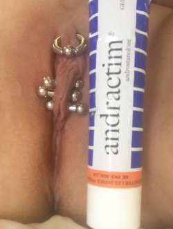 heidisweet:  So M has decided he wants to try to enlarge my clit. He has me rubbing this testosterone cream on it twice a day. It means I have to rub it in well :) he also likes me to take the vibrator to it too, just to make sure it all gets absorbed