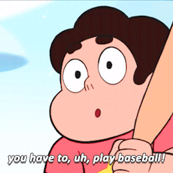 universaldiamond:  land-of-deserts-and-metronomes:  universaldiamond:  roses-fountain:  Baseball  IF WHO WINS?  IT HAS TO BE JASPER TBH WHO ELSE WOULD STEVEN RISK LEAVING FOREVER OVER A GAME OF BASEBALL  OR MAYBE HE’S TAKING TO LAPIS. MAYBE SHE WANTS