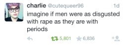 quesadillia:fuck-yeah-feminist:  sorayachemaly:  This should be posted in school hallways.  Before everyone gets in a “not all men” tizzy, let’s just remember that high school hallways are filled with rape jokes… But when a girl mentions her period,