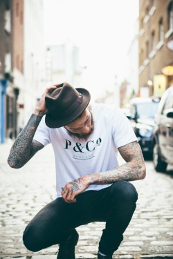 Pandcoclothing:  Billy Huxley In Our Classic P&Amp;Amp;Co England Tee. 