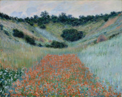 artmastered:  Claude Monet, Poppy Field in a Hollow near Giverny, 1885, oil on canvas, 65.1 x 81.3 cm, Museum of Fine Arts, Boston. Source