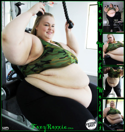 dirtylittlediva:  The bigger roxxieyo @roxxieyo gets…the more difficult it is for her to work out and FIT into or onto the workout machines!  You’ve got to check out her newest video and photos to see just how breathless she gets from this heavy