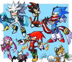 calista-222: I started by drawing Silver and then this happened, i can’t help it, the designs are too great! x3 I love this au so much!!  Sonic Skyline au belongs to @drawloverlala 