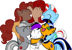 boomboxpegasuspony:  Boom Box (RD), Mahogany (FS), Faint Note (PP), Sunset Paradigm (TS), Ironkroug (AJ), and Blanka Magica (Rarity). Just a couple of my friends on Skype/PonySquare/Tumblr :3  Awe that cute dude!  I just think it is humorous to think