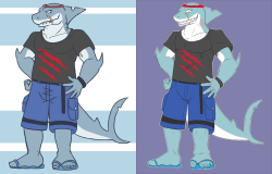 Finally updated my character sheet for Gash, the new on the left and the old on the right. I tried to make him a bit stockier, fix the eye shape (which has bugged me for months) and give him a more natural feeling coloring.