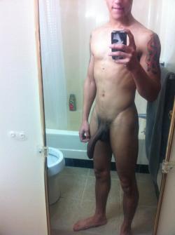 artemioolopez:  queerio: LOVE THOSE EARS AND THAT BIG CURVY HOODED DICK!!  nakedguyselfies:  nakedguyselfies.tumblr.com  If you think he’s hot, you should definitely get a subscription and check out some of the other extremely hot guys, featured