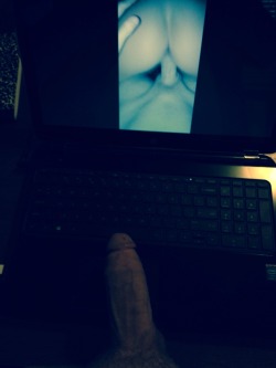 Sexanddrugzz:  Jerking Off To Some Of Our Old Videos While She’s At Work. (;  Who