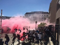 black-culture:  The protests started at the University of the Witwatersand over a proposed 10.5% increase in tuition fees. For days, hundreds of demonstrators blocked entrances to the university, known as Wits, forcing administration to cancel lectures