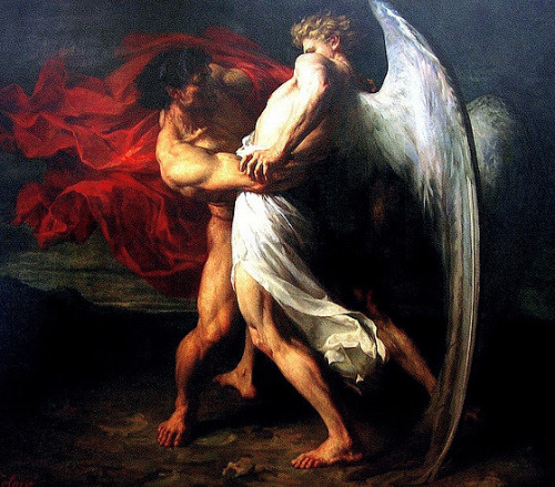 infected:   Jacob Wrestling with the Angel, Alexander Louis Leloir, 1865