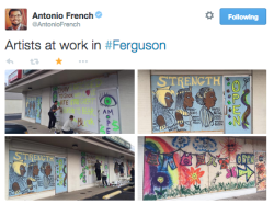 socialjusticekoolaid:  Today in Solidarity (11/30/14): Artists in Ferguson/St Louis have transformed boarded up shops into beautiful protest art, calling for peace, strength, and understanding. A movement in motion. #staywoke #farfromover 
