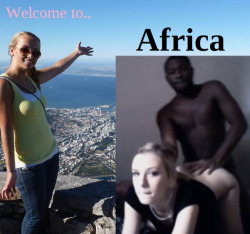 djaam-white:  luvinterracial:   She loves Africa some much she make some memories while on tour.   i love Africa too 