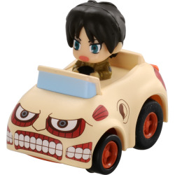 Takara Tomy Mall is selling Choro-Q toys featuring Eren &amp; Levi in Colossal Titan cars, to be released in June 2015! &lt;3They are 896 yen each and are meant for children ages 6 and up.