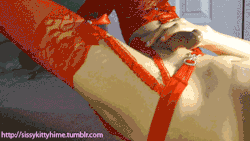 sissykittyhime:  I spent a very very long time making this GIF for my followers from the video I made. I got a lot of compliments about my orgasm (/ω＼) I’m kind of embarrassed. So I decided to make it into a GIF These are for my followers, since