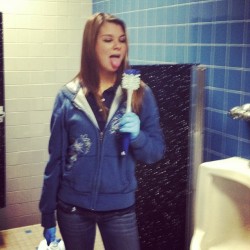 Ipstanding:  Tasty??? @_Haylie_Here_143 #Gross #Janitor #Urinals???? By Spearfishingkid