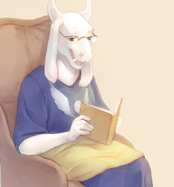foervraengd:  goat mom reading about cool snail facts for lil frisk