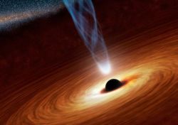 cosmictoquantum:  Black Hole Spins at Nearly the Speed of Light  A superfast black hole nearly 60 million light-years away appears to be pushing the ultimate speed limit of the universe, a new study says.  For the first time, astronomers have managed