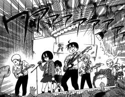 I don&rsquo;t know how it just occurred to me that RivaMika are the respective singers of their bands in the junior high spin-off manga. We&rsquo;ve had a few music/band duel fics already, but go on, go on&hellip;