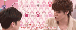 seiyuunotabi: R no Housoku w/guest Miyano Mamoru! One of the male members gets to experience Mamo’s seductive ear whispers.  Miyano Mamoru: What are you going to do today? What are you going to do today? After this? Soutarou: Today? Umm…Miyano Mamoru: