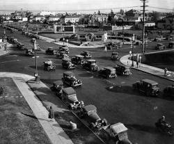 Latimes:  L.a. Rush Hour, 1929 Style? Wilshire And Western On Feb. 10, 1929. Two